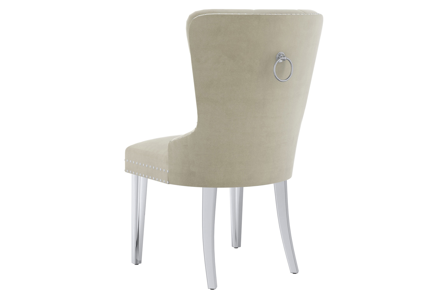 Worldwide Hollis Side Chair Set of 2 - Ivory/Chrome