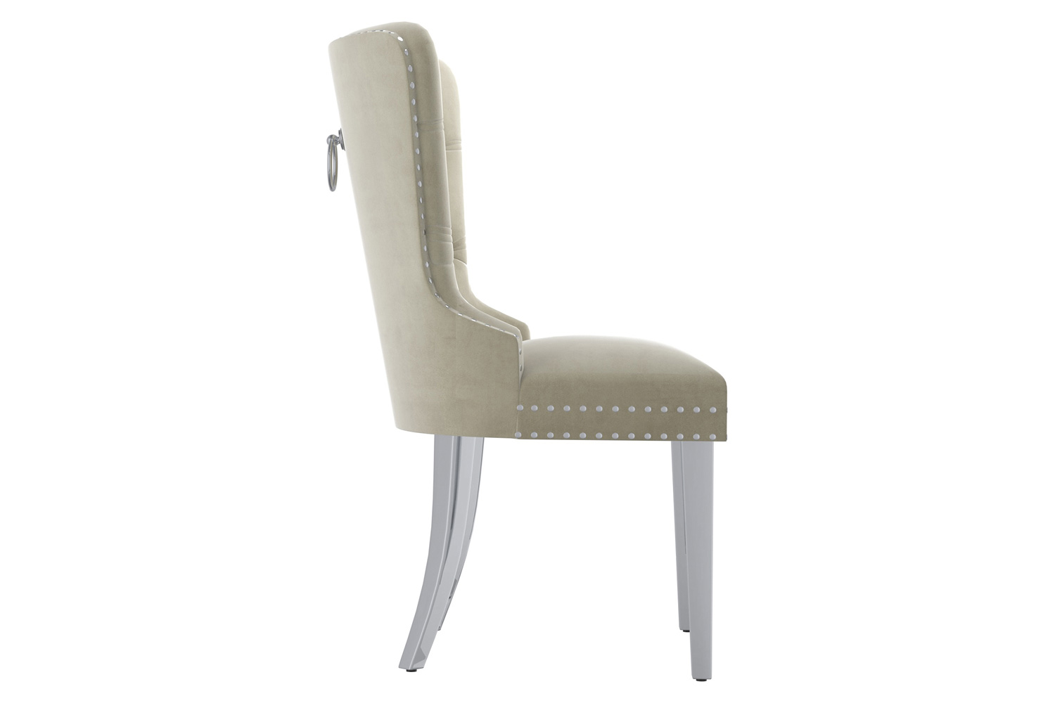 Worldwide Hollis Side Chair Set of 2 - Ivory/Chrome