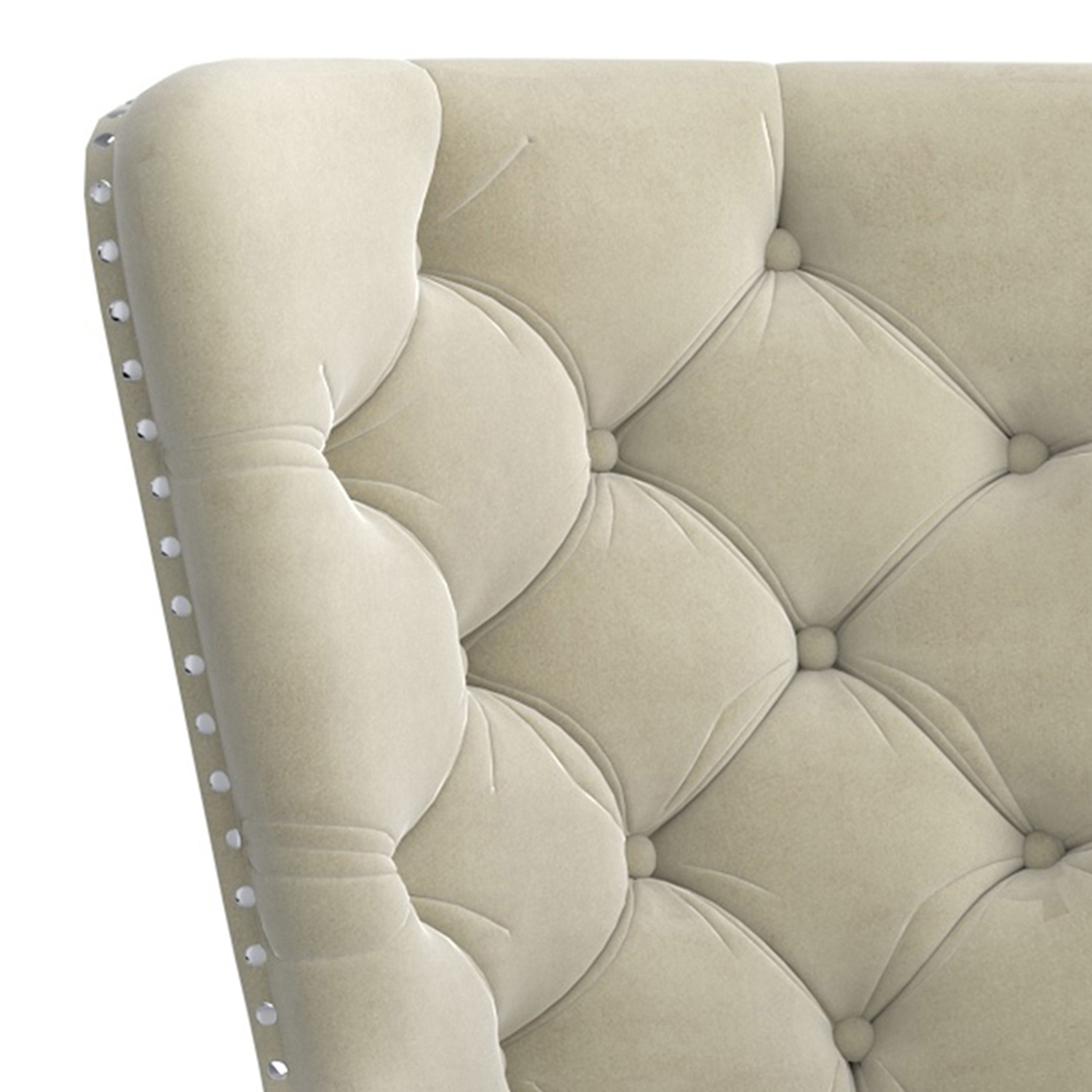 Worldwide Hollis Side Chair Set of 2 - Ivory/Chrome