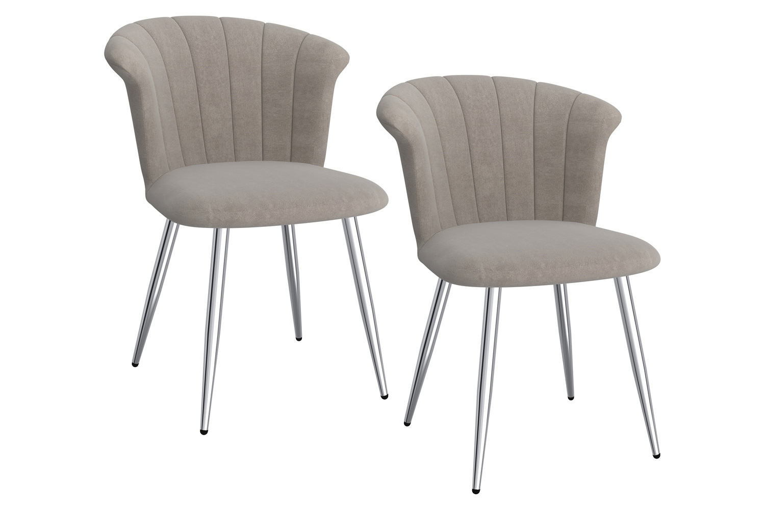 Worldwide Orchid Side Chair Set of 2 - Gray/Silver