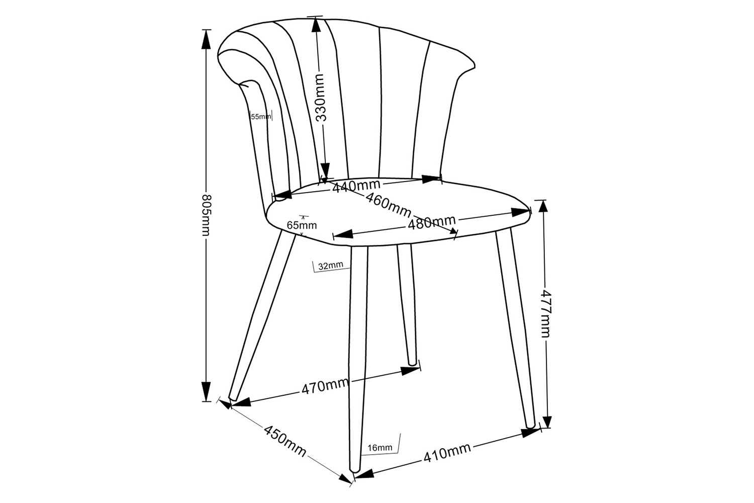 Worldwide Orchid Side Chair Set of 2 - Gray/Silver