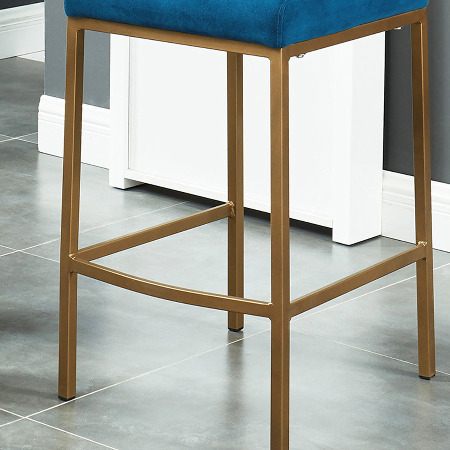 Worldwide Diego 26" Counter Stool Set of 2 - Blue/Aged Gold