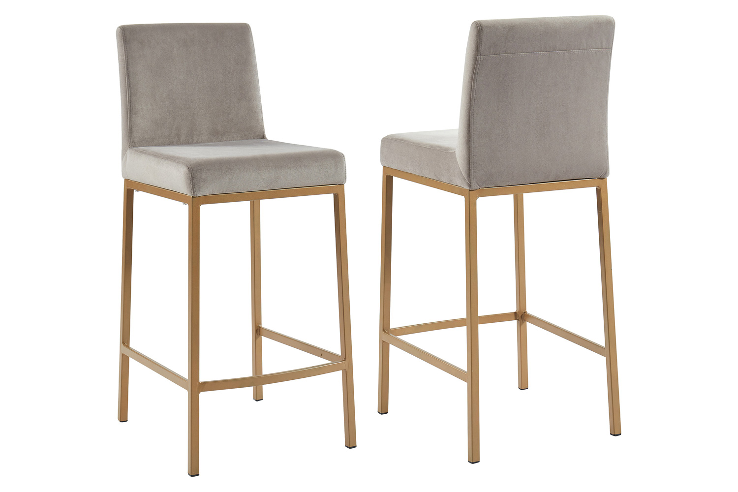 Worldwide Diego 26" Counter Stool Set of 2 - Gray/Aged Gold