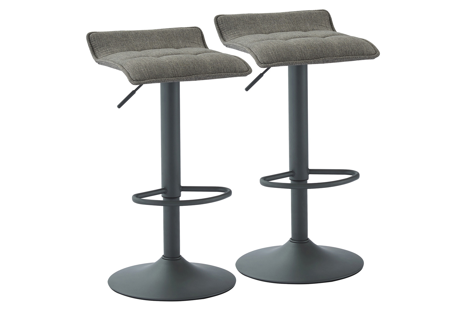 Worldwide Pluto Adjustable Air-Lift Stool Set of 2 - Gray/Gray