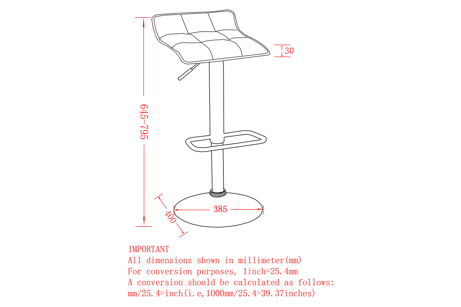 Worldwide Pluto Adjustable Air-Lift Stool Set of 2 - Gray/Gray