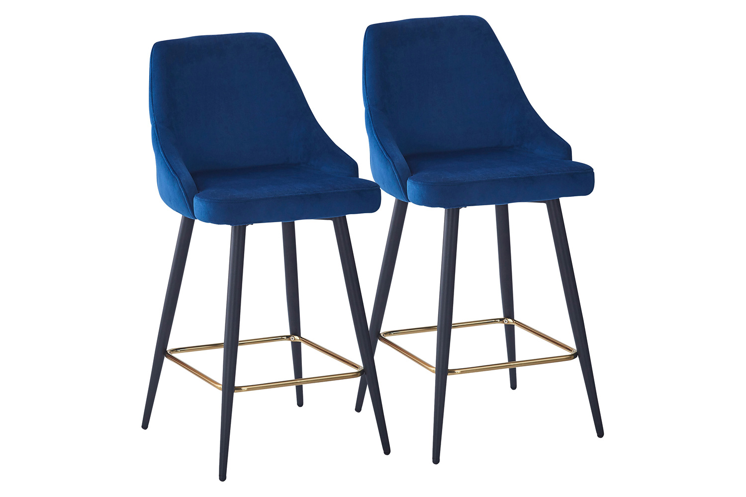 Worldwide Roxanne II 26" Counter Stool Set of 2 - Blue/Black