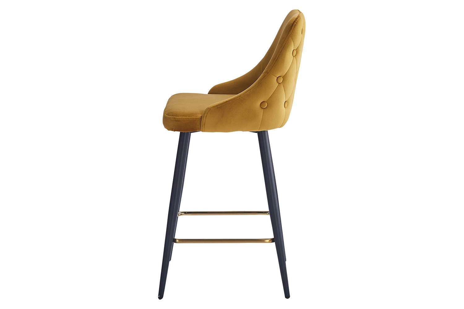Worldwide Roxanne II 26" Counter Stool Set of 2 - Mustard/Black
