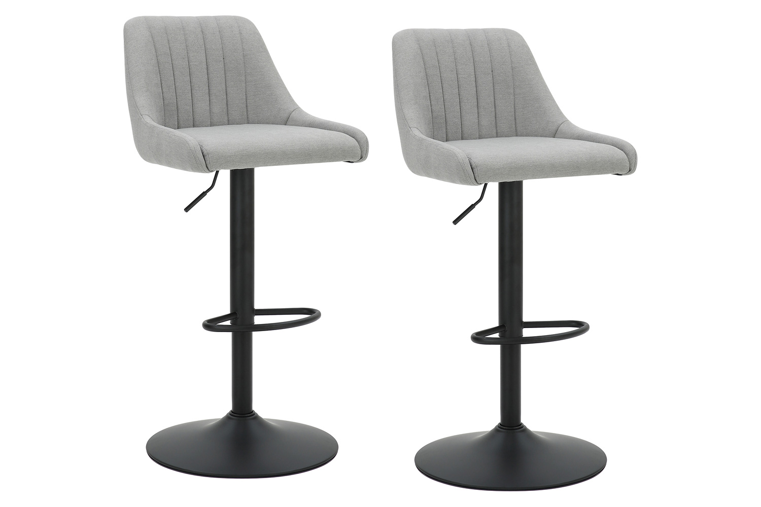 Worldwide Kron Adjustable Air-Lift Stool Set of 2 - Gray/Black