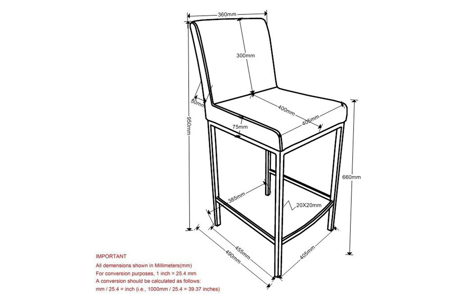 Worldwide Porto 26" Counter Stool Set of 2 - White/Chrome