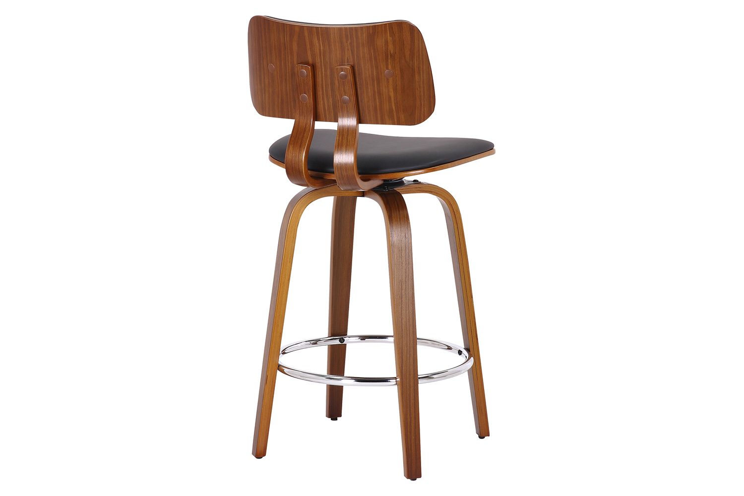 Worldwide Zuni 26" Counter Stool with Swivel - Black/Walnut
