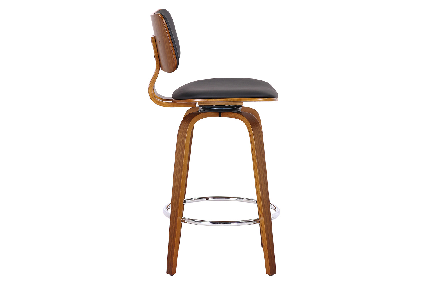 Worldwide Zuni 26" Counter Stool with Swivel - Black/Walnut