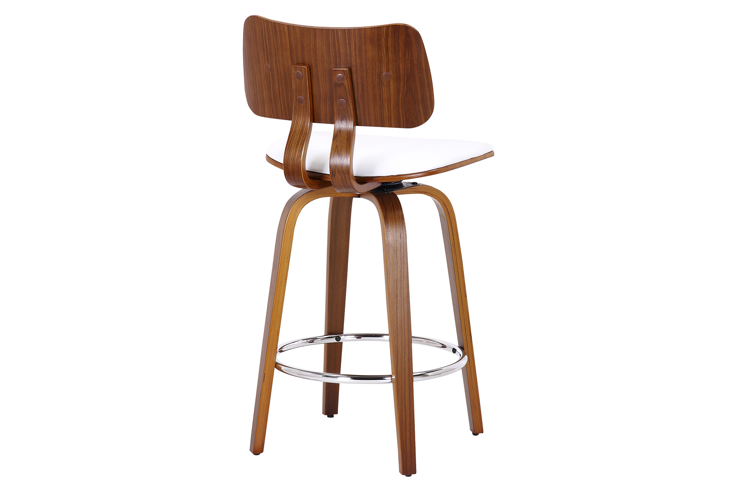 Worldwide Zuni 26" Counter Stool with Swivel - White/Walnut