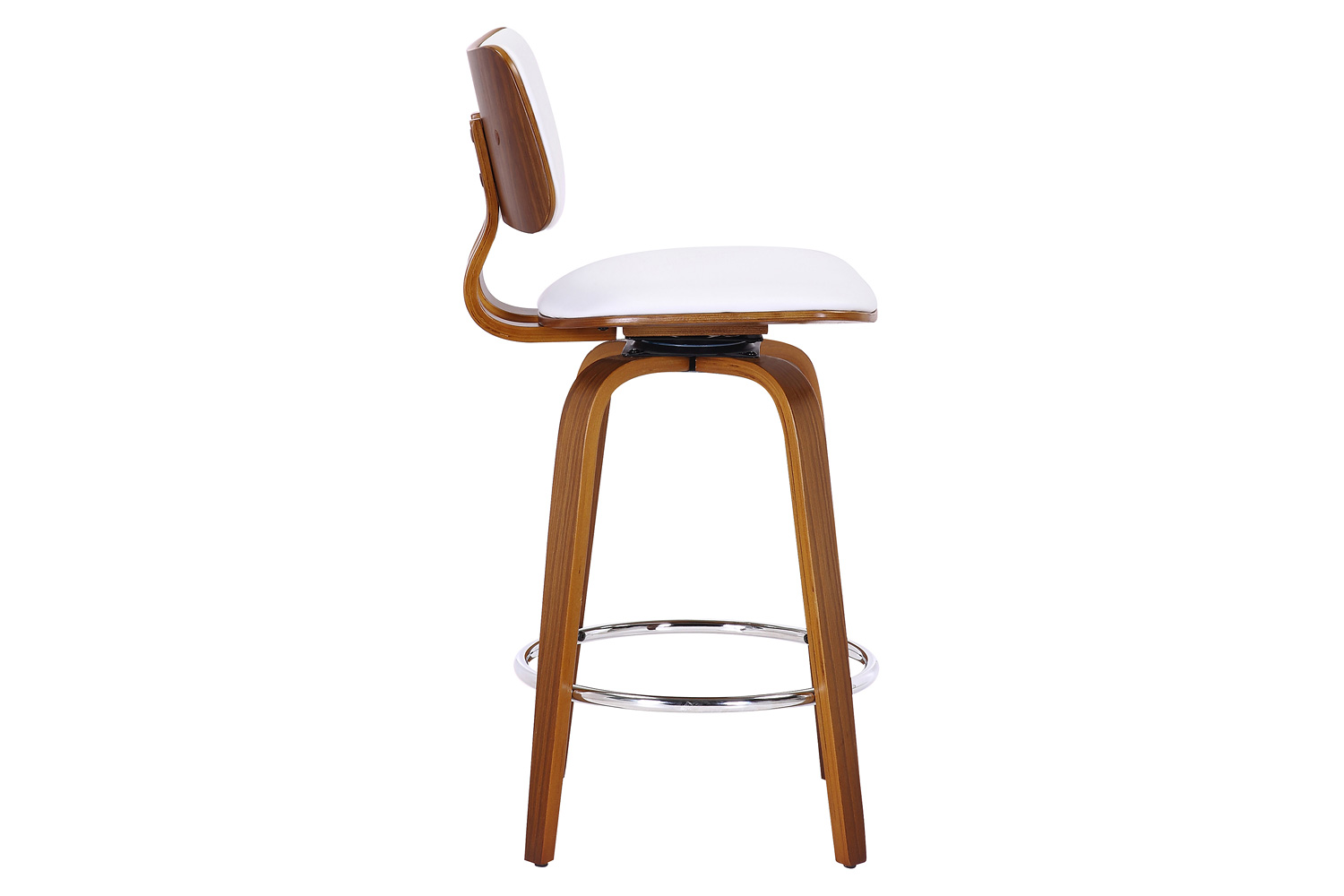 Worldwide Zuni 26" Counter Stool with Swivel - White/Walnut