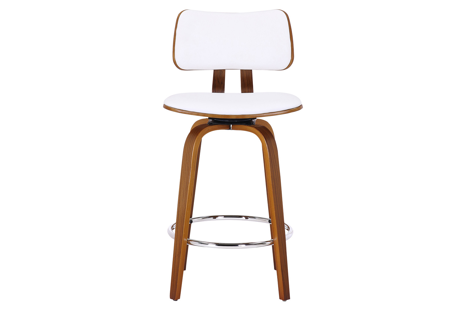 Worldwide Zuni 26" Counter Stool with Swivel - White/Walnut