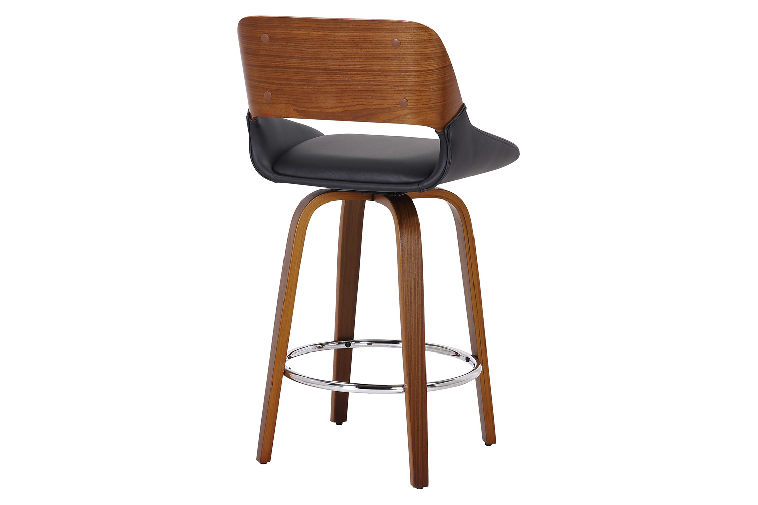 Worldwide Hudson 26" Counter Stool with Swivel - Black/Walnut