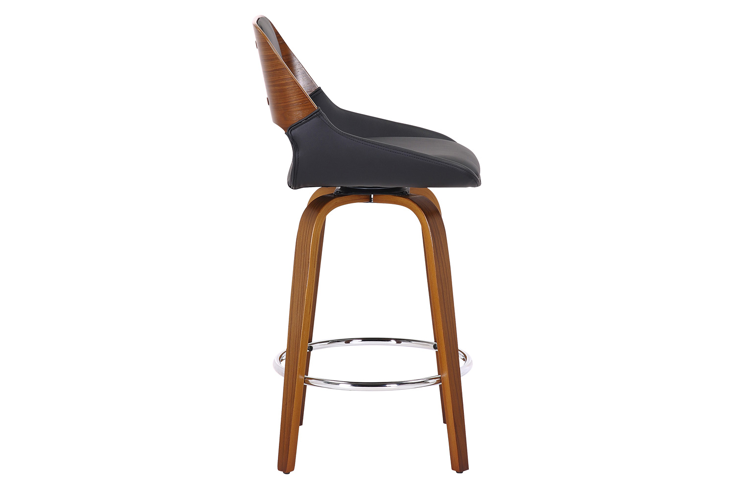 Worldwide Hudson 26" Counter Stool with Swivel - Black/Walnut