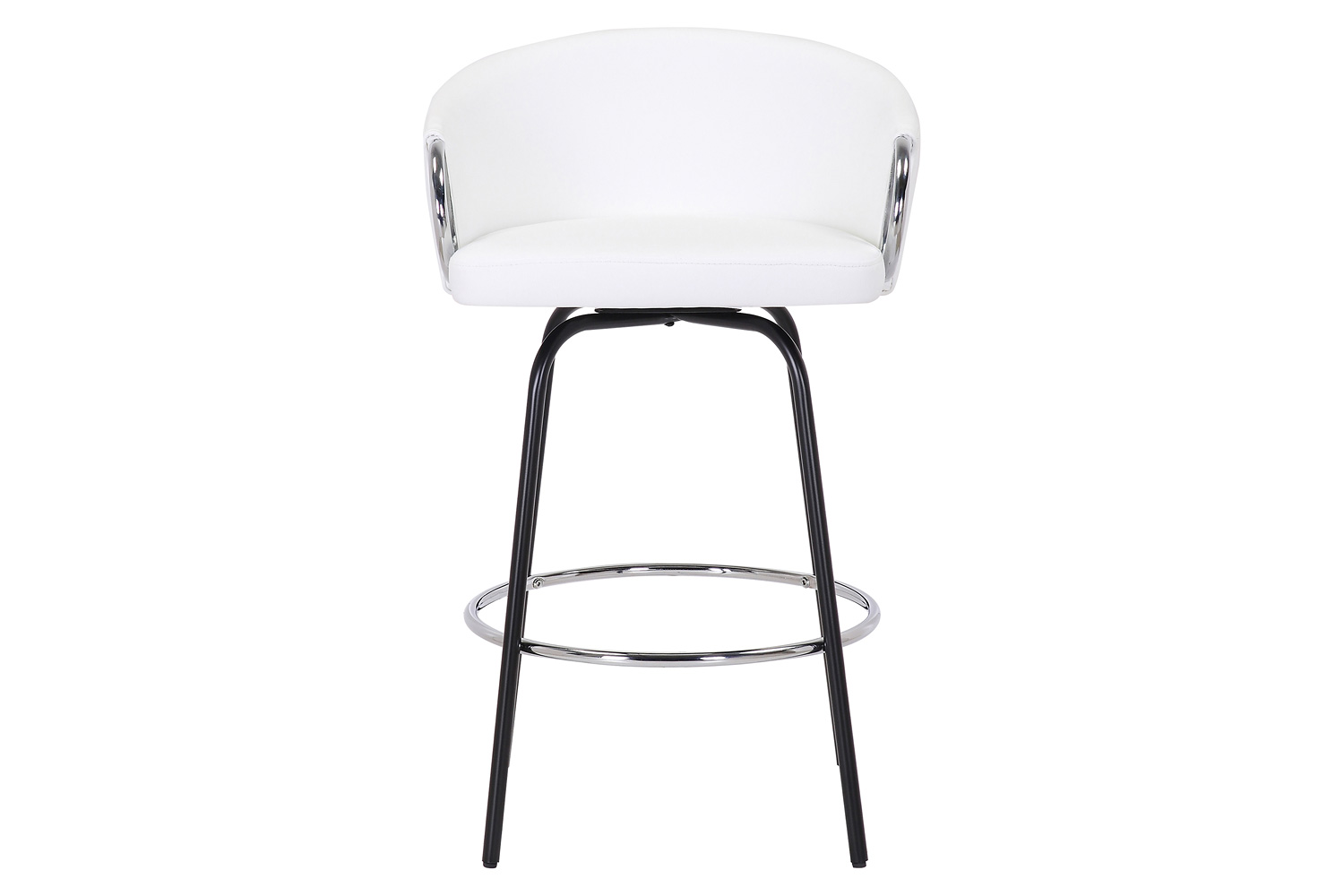 Worldwide Orion 26" Counter Stool with Swivel Set of 2 - White/Chrome