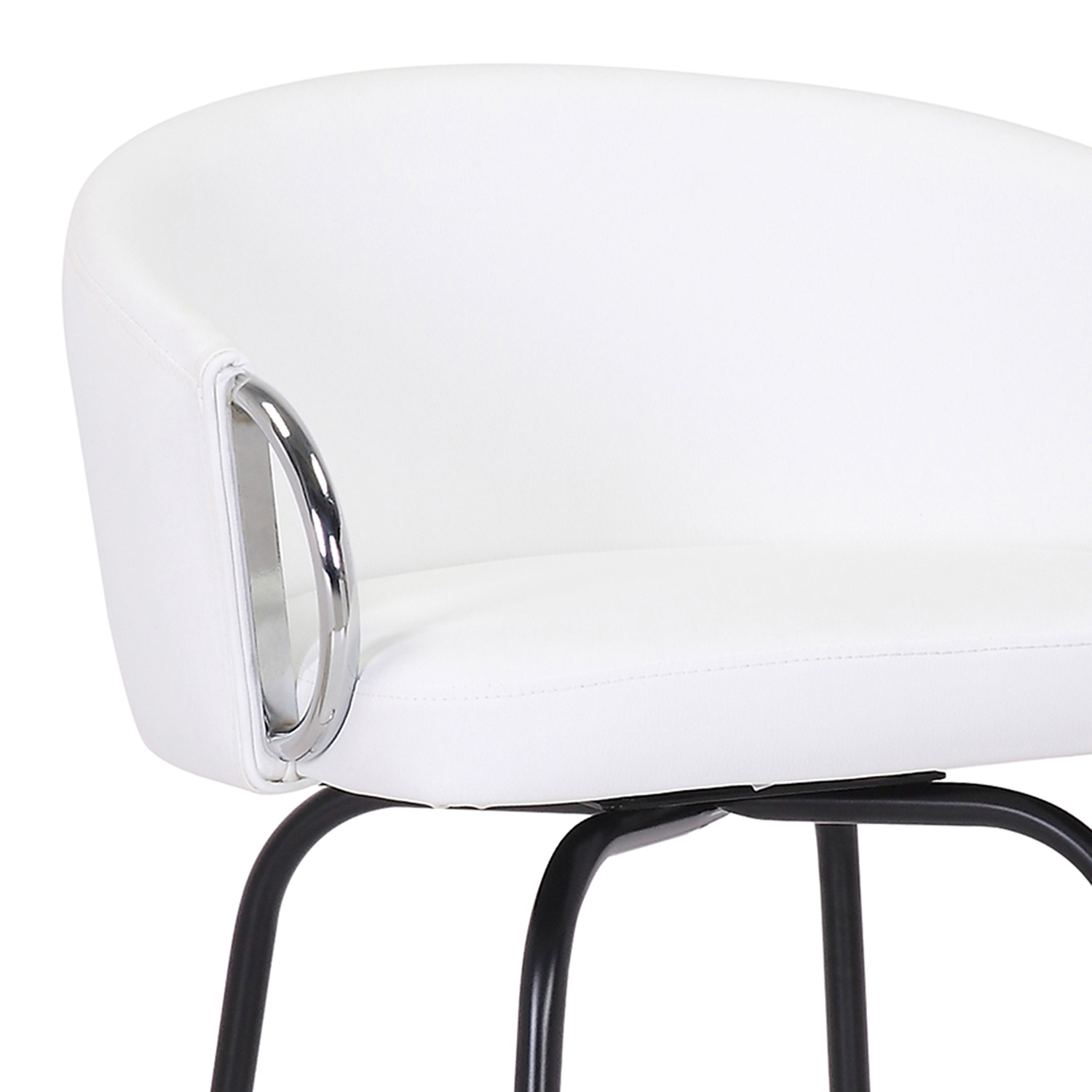 Worldwide Orion 26" Counter Stool with Swivel Set of 2 - White/Chrome