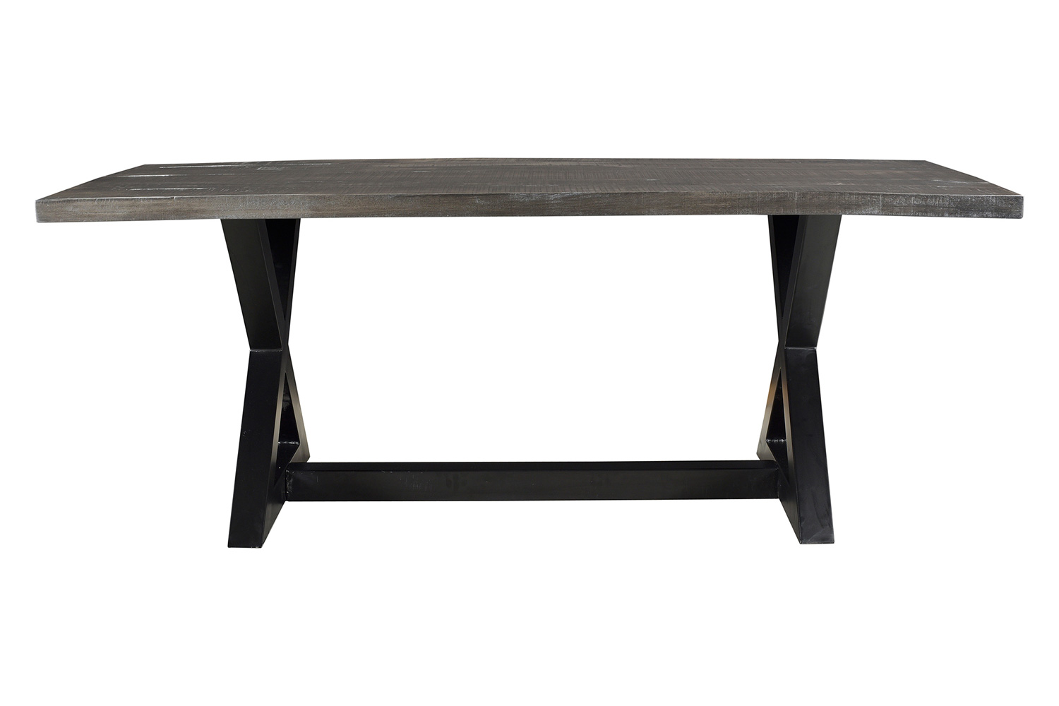 Worldwide Zax/Silvano Dining Set of 7 - Black Table/Gray Chair