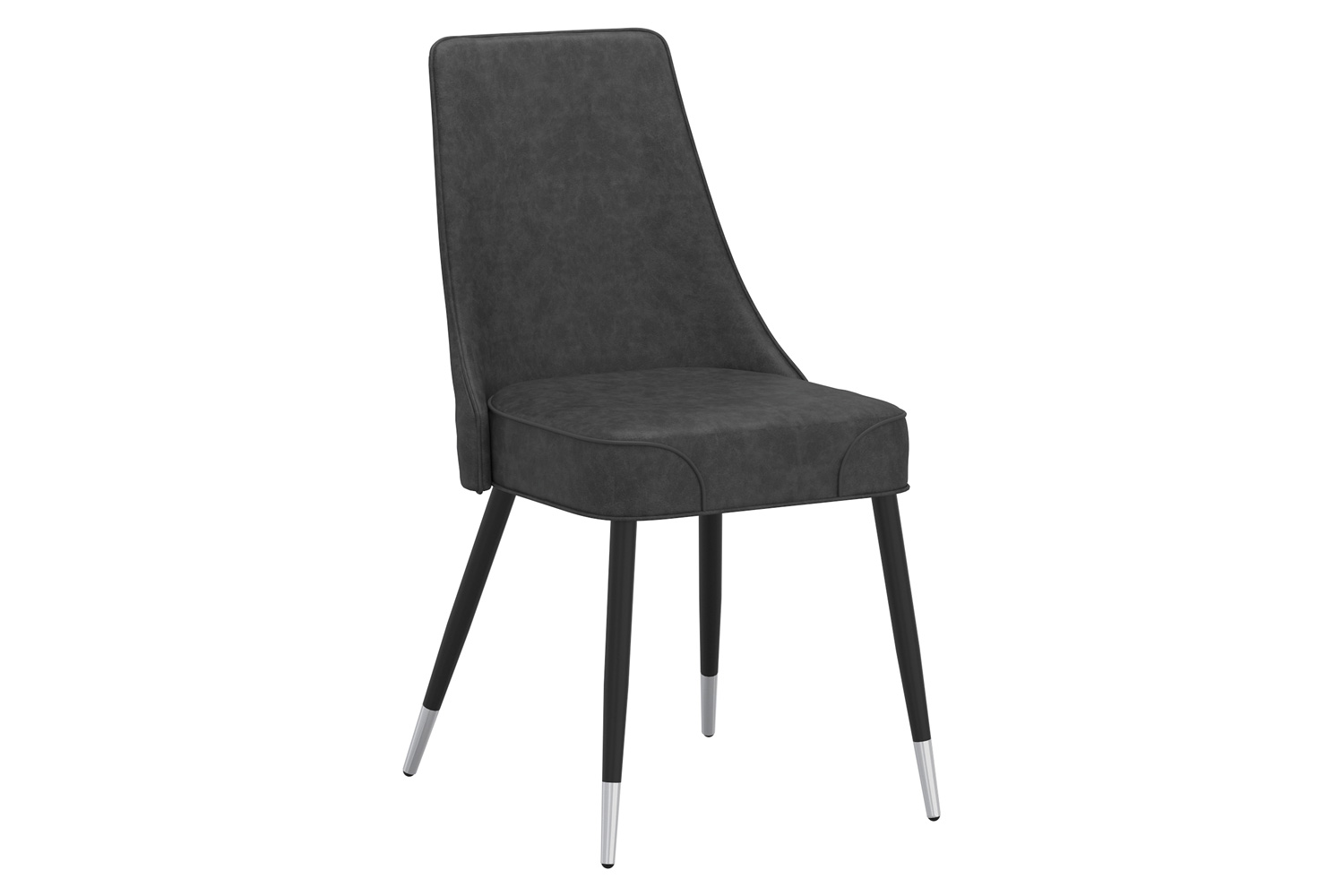 Worldwide Zax/Silvano Dining Set of 7 - Black Table/Gray Chair