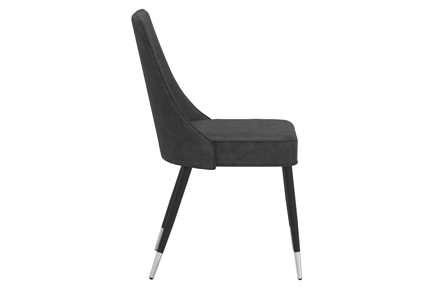 Worldwide Zax/Silvano Dining Set of 7 - Black Table/Gray Chair