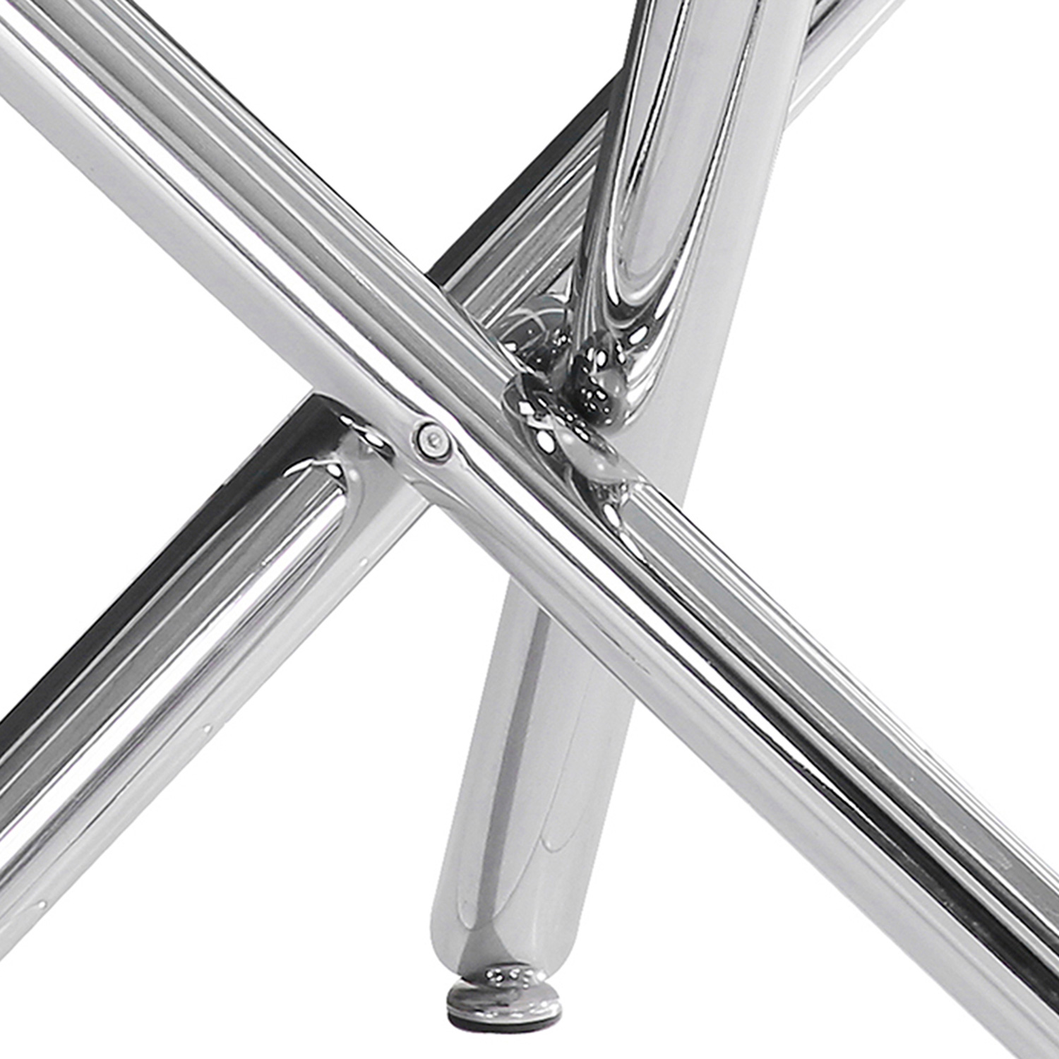 Worldwide Solara II/Rizzo Dining Set of 5 - Chrome Table/Black Chair