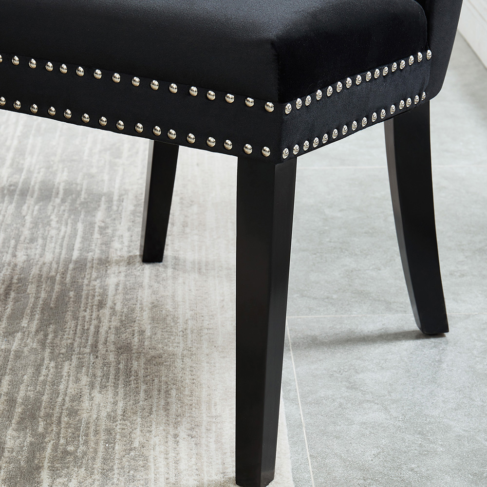 Worldwide Solara II/Rizzo Dining Set of 5 - Chrome Table/Black Chair