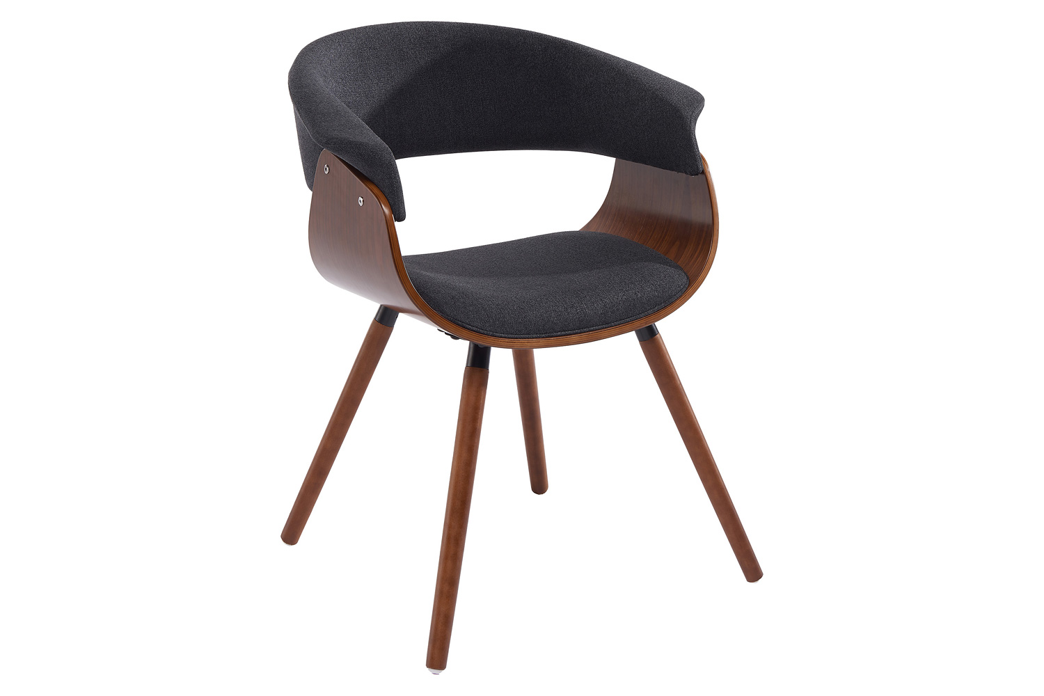 Worldwide Drake/Holt Dining Set of 7 - Walnut Table/Charcoal Chair