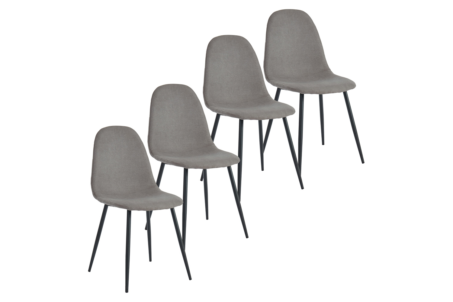 Worldwide Suzette/Olly Dining Set of 5 - Black Table/Gray Chair