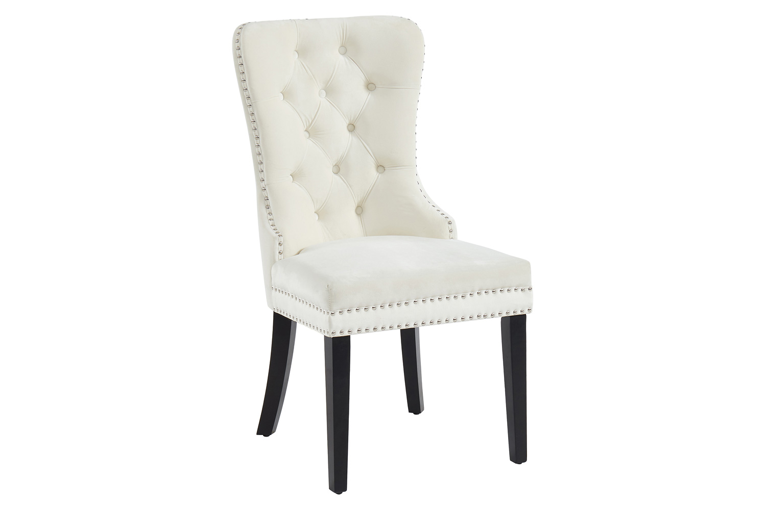 Worldwide Eros/Rizzo Dining Set of 5 - Silver Table/Ivory Chair