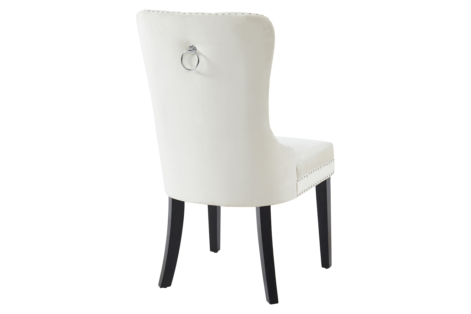 Worldwide Eros/Rizzo Dining Set of 5 - Silver Table/Ivory Chair