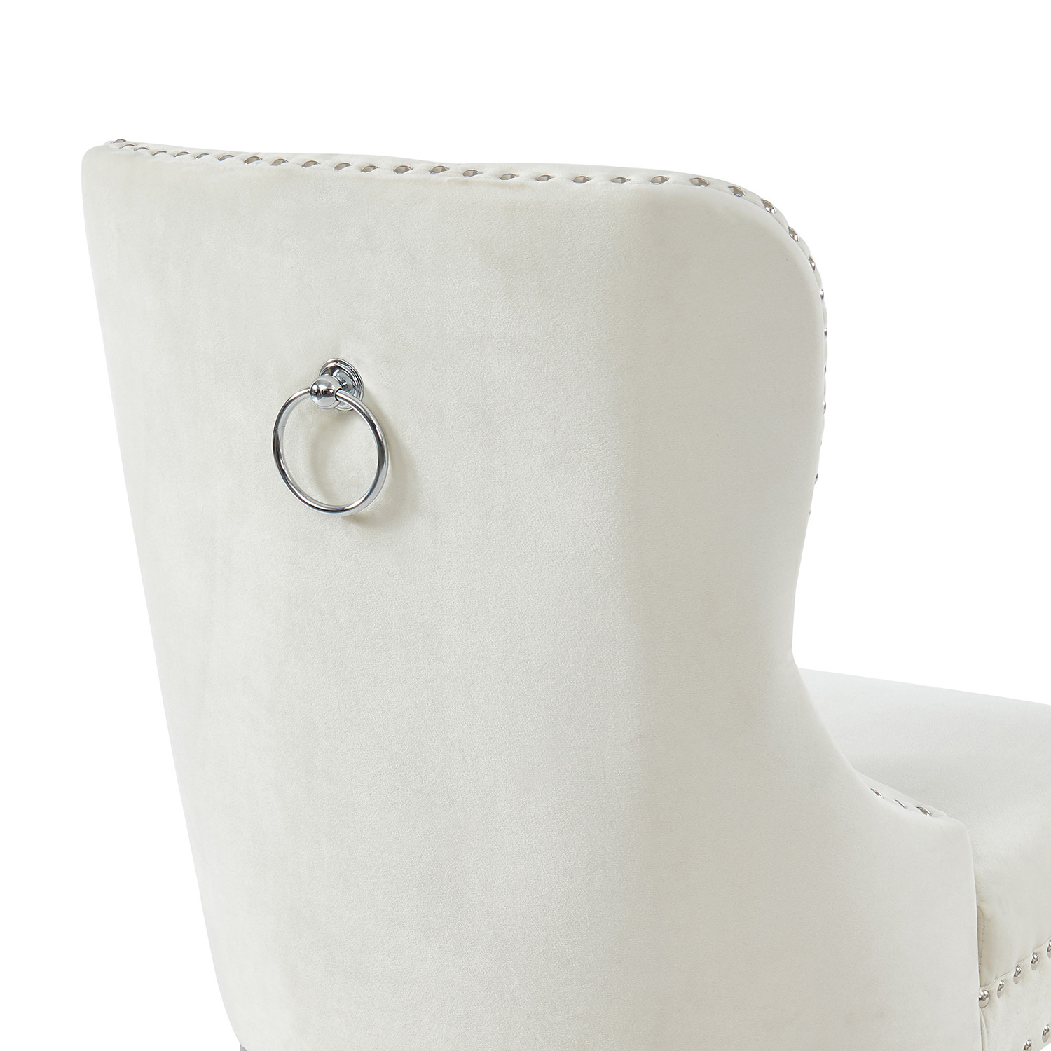 Worldwide Eros/Rizzo Dining Set of 5 - Silver Table/Ivory Chair