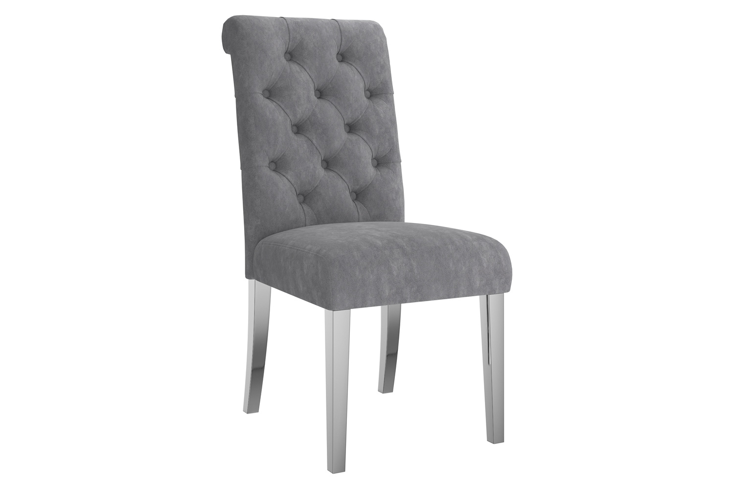 Worldwide Eros/Chloe Dining Set of 5 - Silver Table/Gray Chair