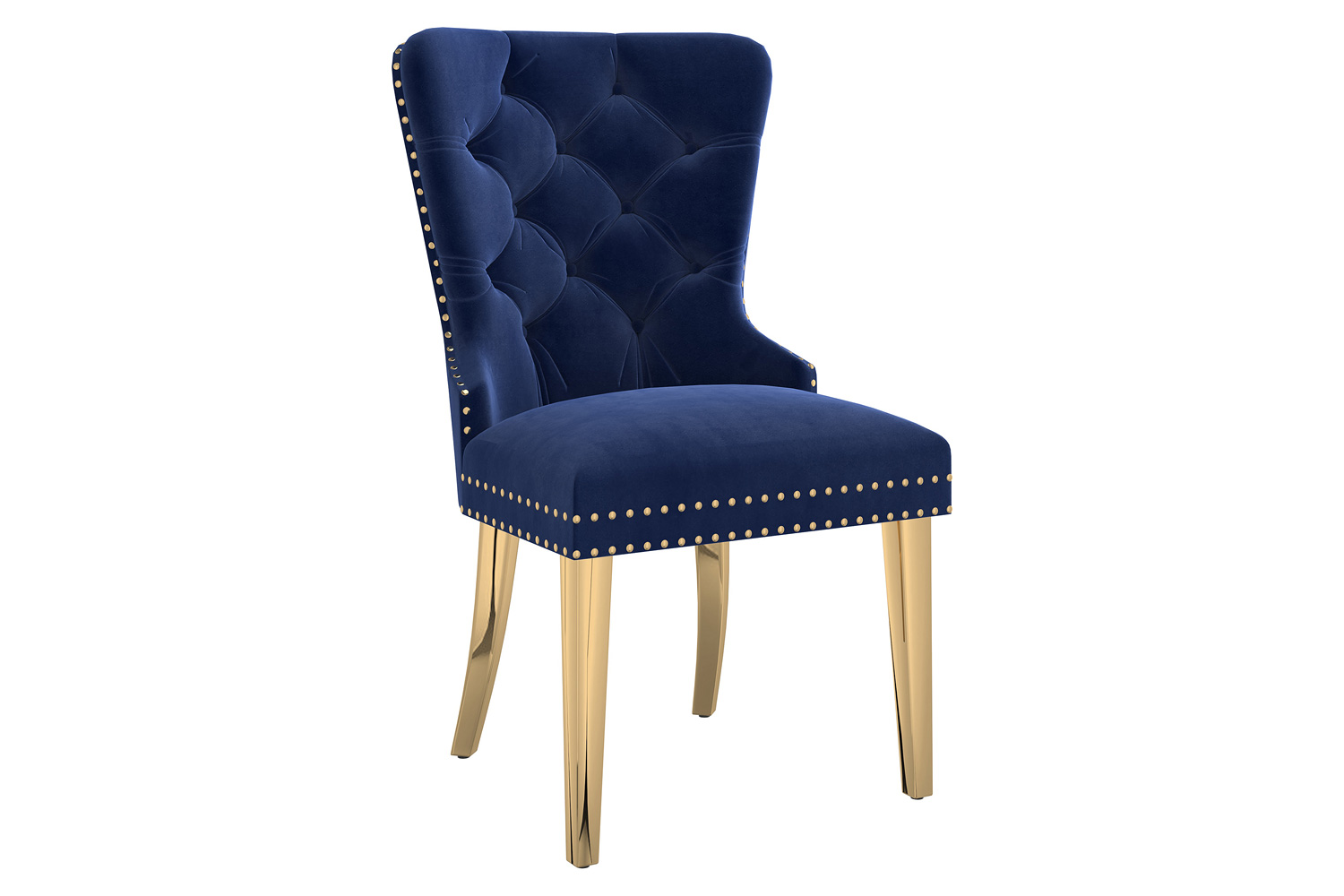 Worldwide Eros/Mizal Dining Set of 5 - Gold Table/Navy Chair