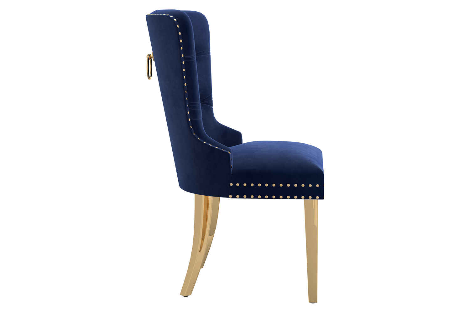 Worldwide Eros/Mizal Dining Set of 5 - Gold Table/Navy Chair