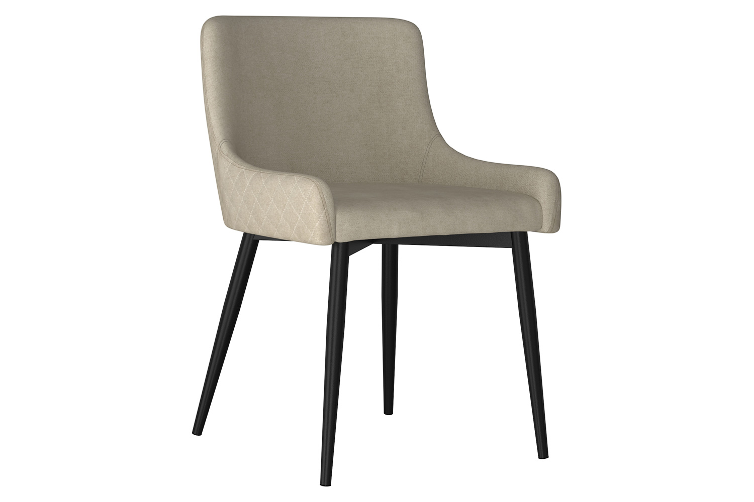 Worldwide Stark/Bianca Dining Set of 7 - Black Table/Black and Beige Chair