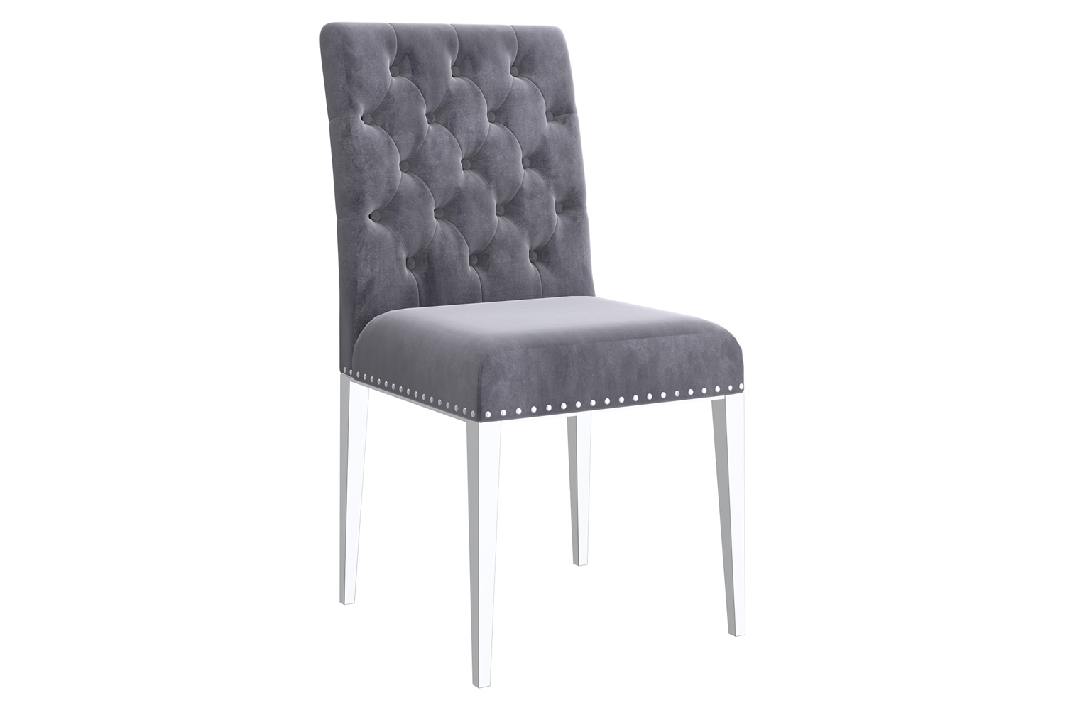 Worldwide Eclipse/Azul Dining Set of 7 - Oak Table/Gray and Chrome Chair