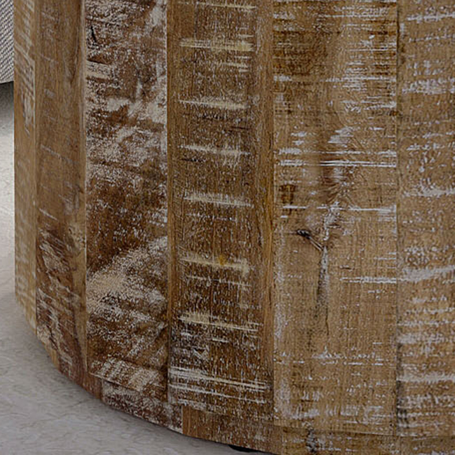 Worldwide Eva Round Coffee Table - Distressed Natural
