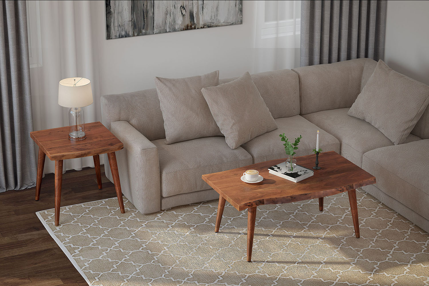 Worldwide - Arnav Rectangular Coffee Table in Walnut