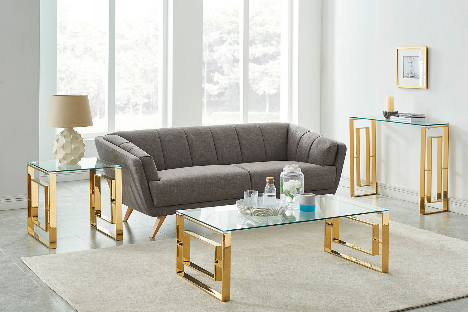 Worldwide Eros Rectangular Coffee Table - Gold