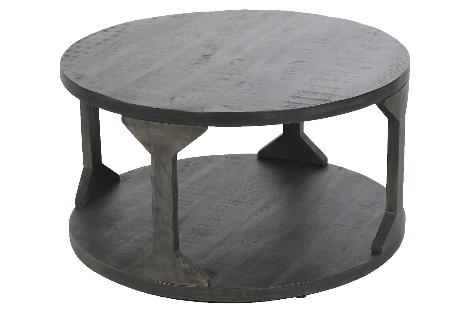 Worldwide Avni Round Coffee Table - Distressed Gray