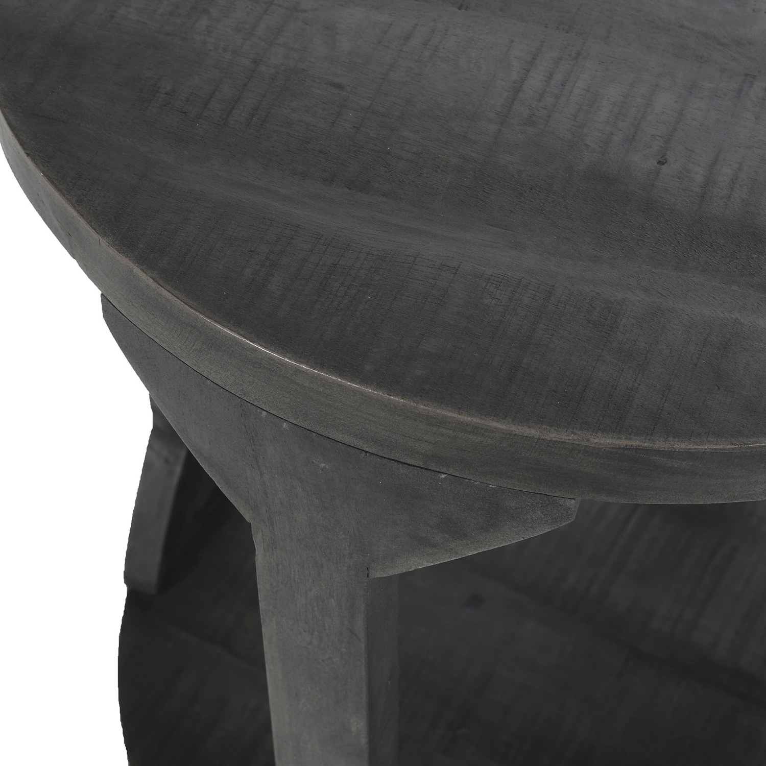 Worldwide Avni Round Coffee Table - Distressed Gray