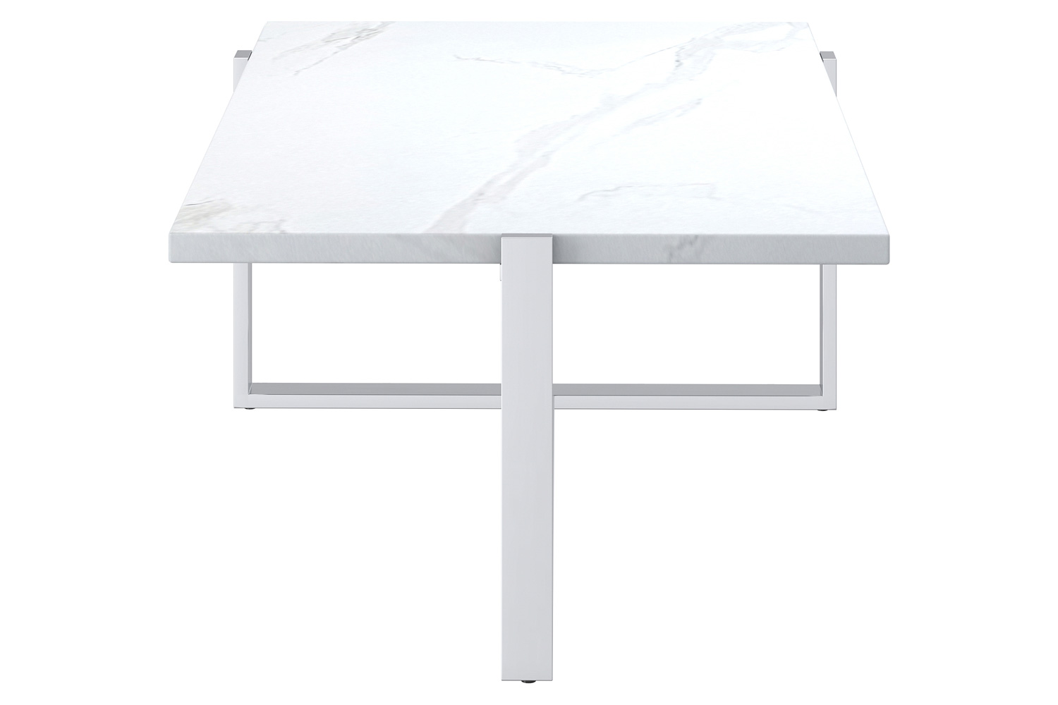 Worldwide Veno Rectangular Coffee Table - White/Silver