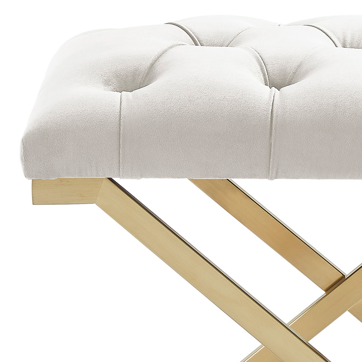 Worldwide Rada Bench - Ivory/Brushed Gold
