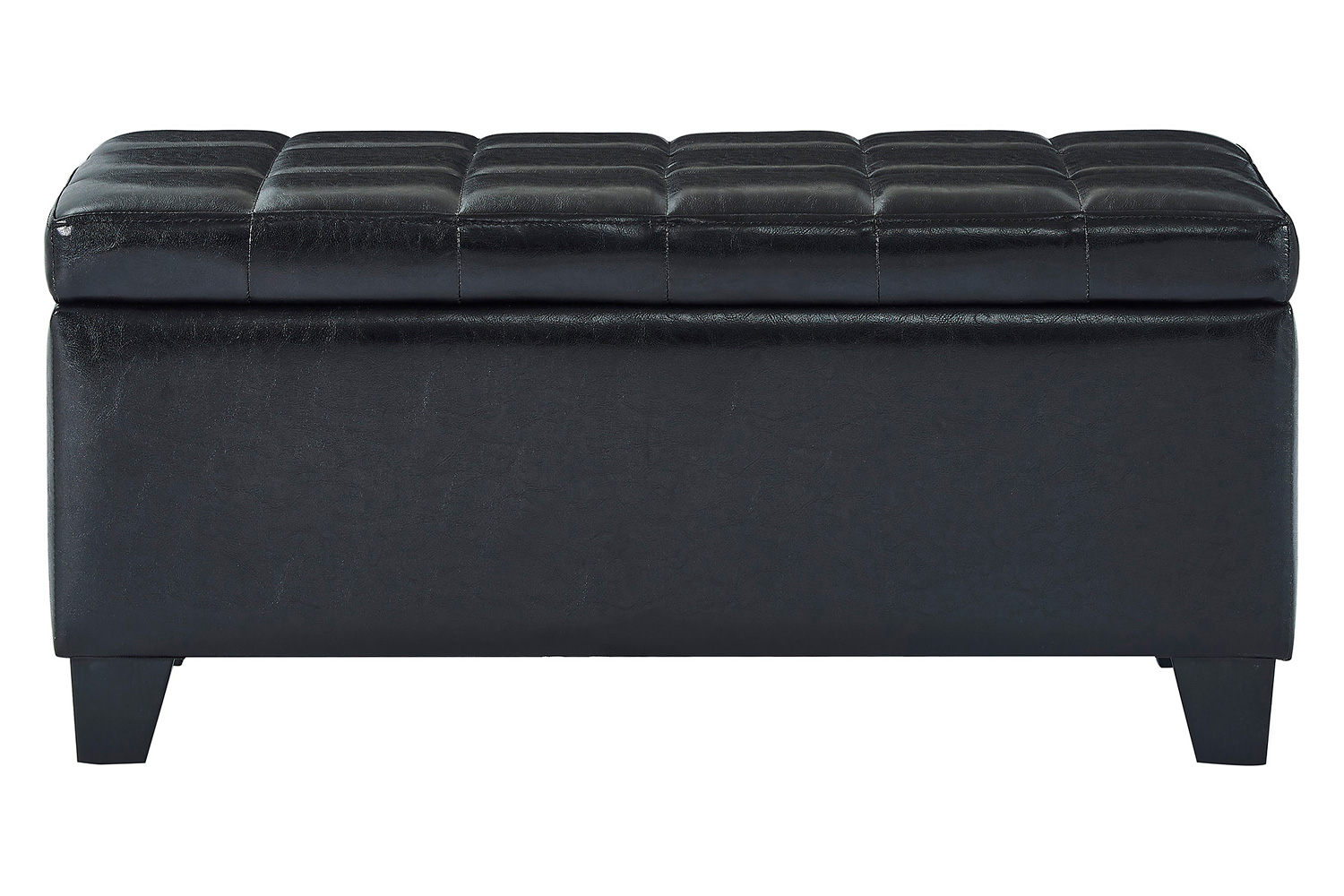 Worldwide Winston Rectangular Storage Ottoman - Black