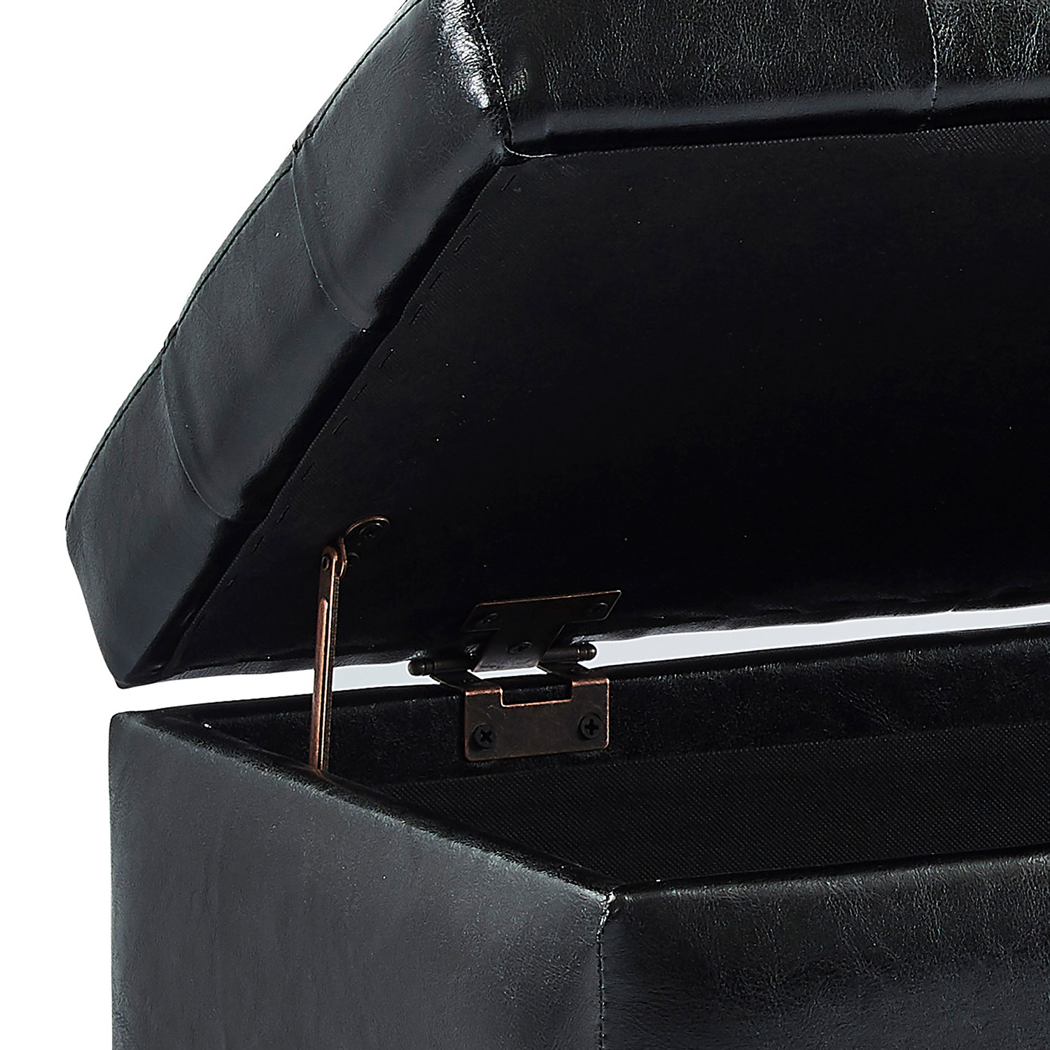 Worldwide Winston Rectangular Storage Ottoman - Black