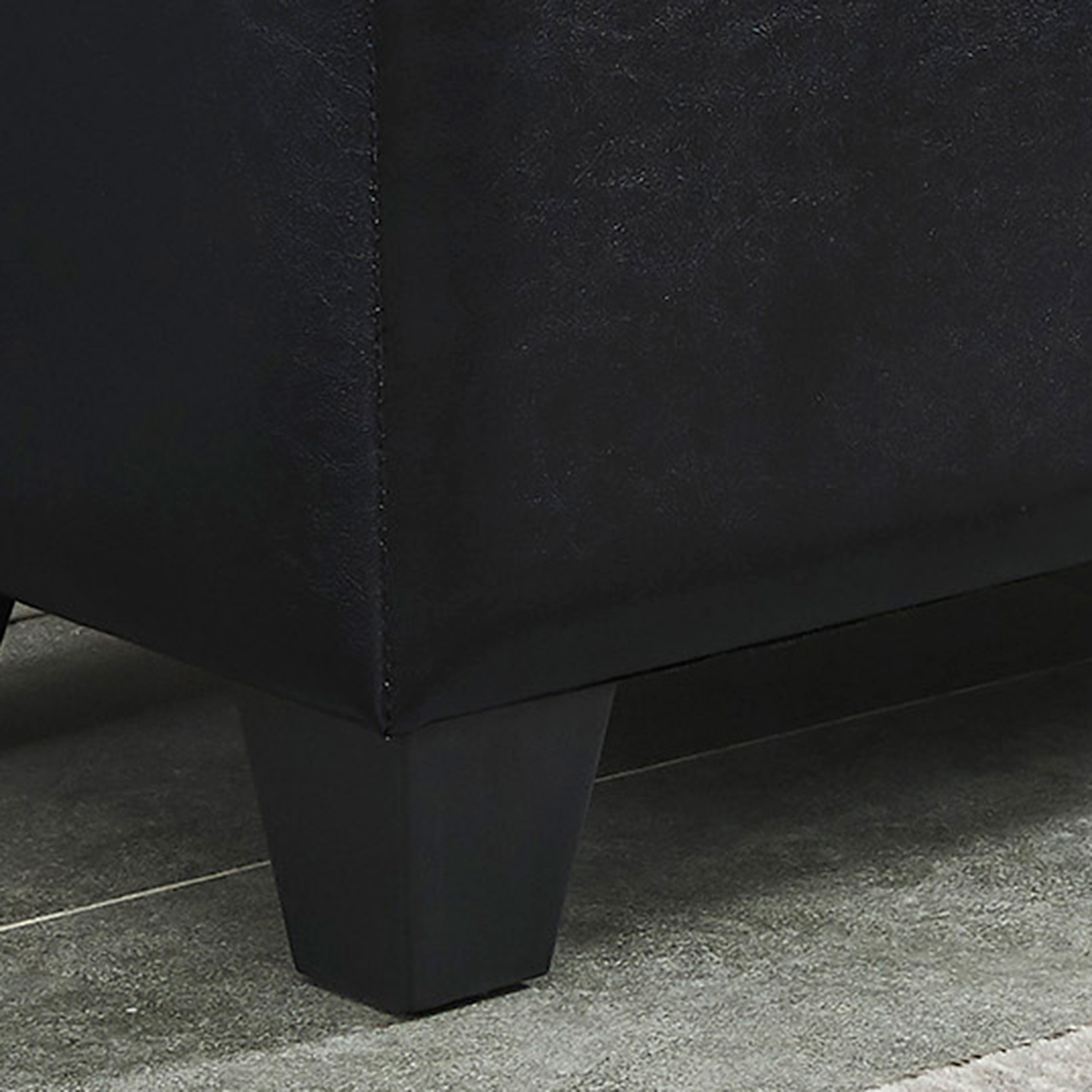 Worldwide Winston Rectangular Storage Ottoman - Black