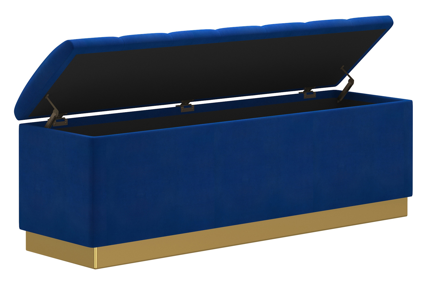 Worldwide - Esna Rectangular Storage Ottoman in Blue/Gold