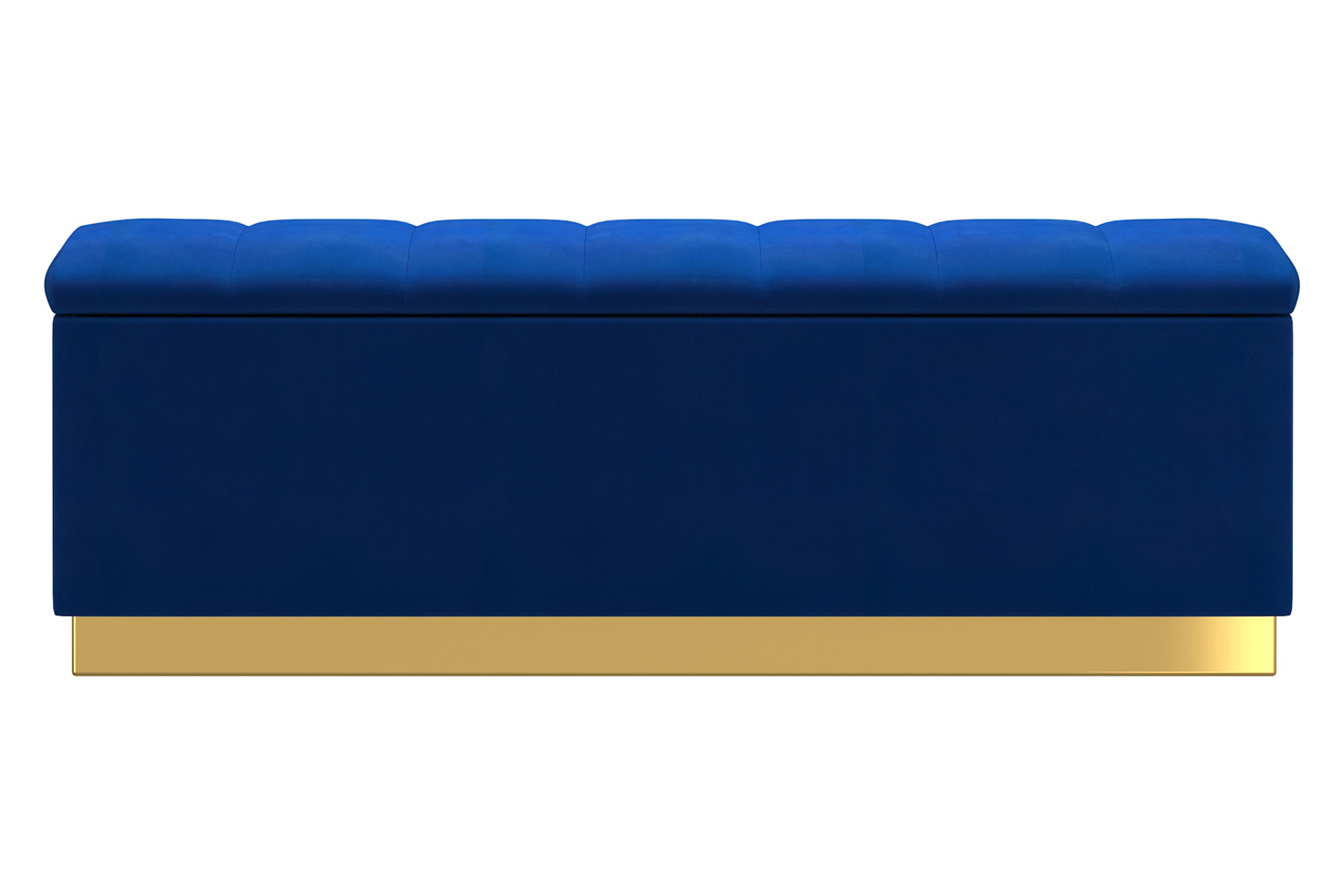 Worldwide - Esna Rectangular Storage Ottoman in Blue/Gold
