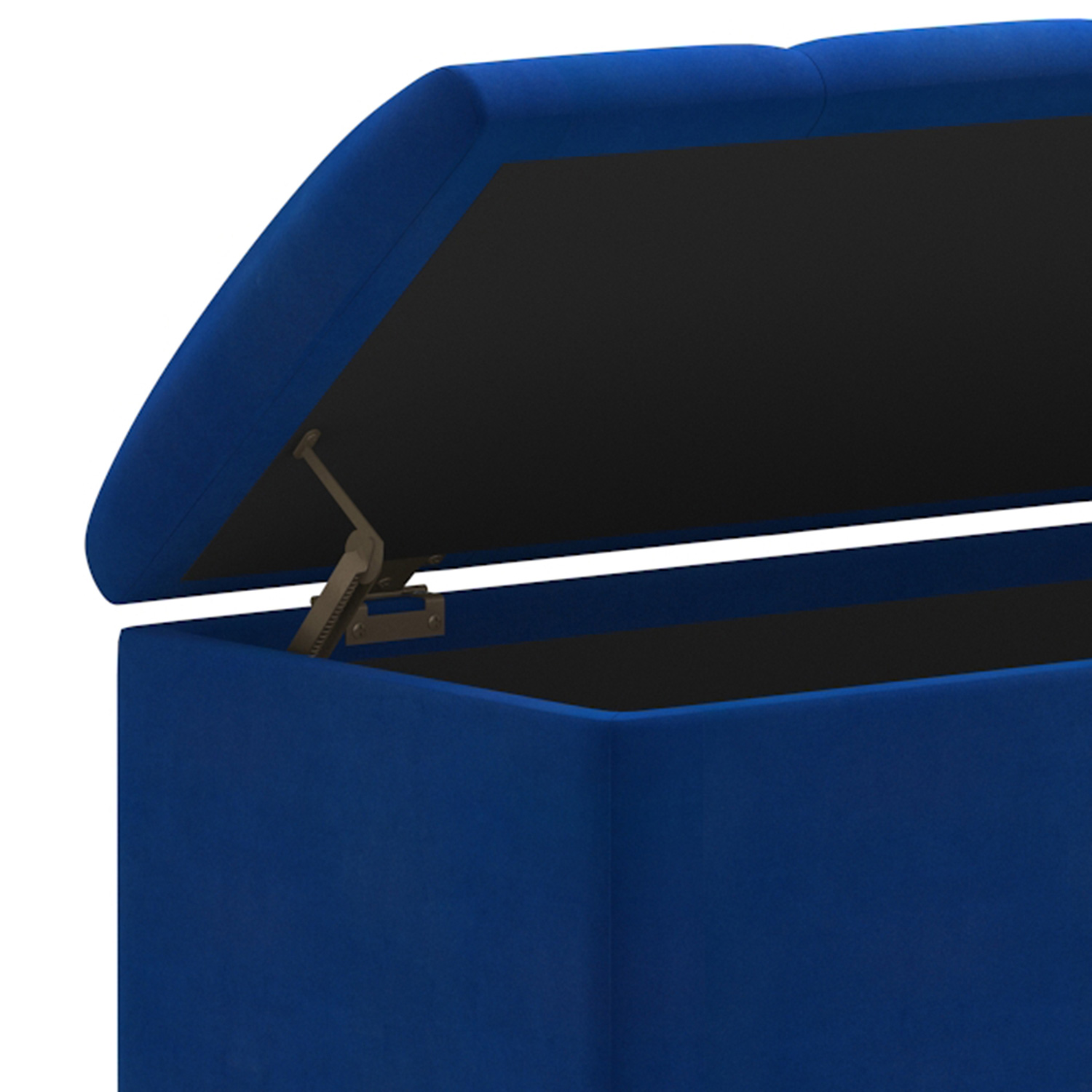 Worldwide - Esna Rectangular Storage Ottoman in Blue/Gold